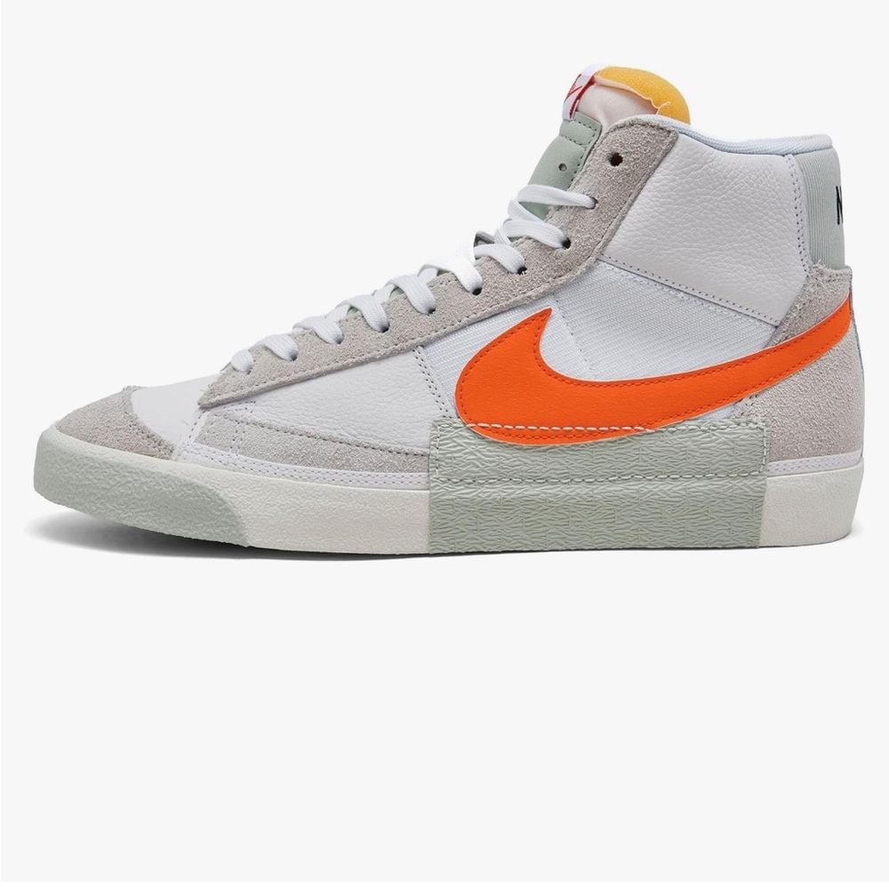 Nike Blazer Mid Pro Club Sneaker Safety Orange/White/Light Silver